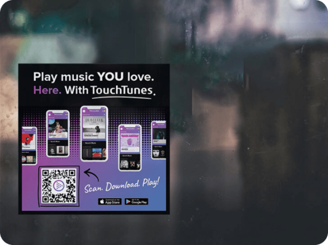 TouchTunes Window Cling